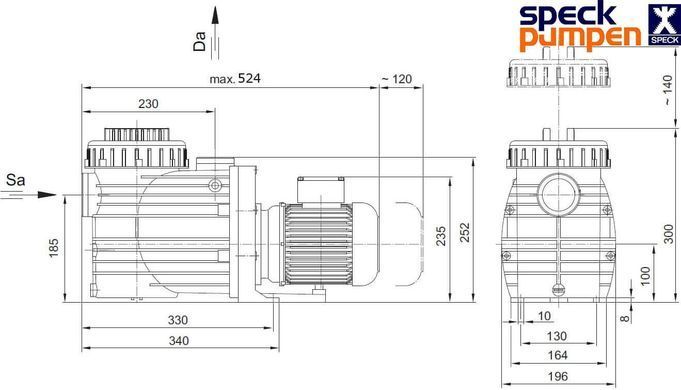 Циркуляційний насос BADU Magna 14 (14 м3/год, Н=8м), P=0,65 кВт, 230В