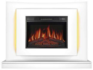 Камино комплект ArtiFlame Lucca AF23S белый с LED подсветкой, обогревом и звуком горения огня