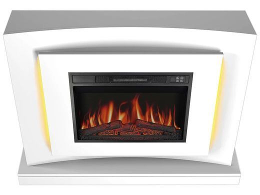 Камино комплект ArtiFlame Lucca AF23S белый с LED подсветкой, обогревом и звуком горения огня