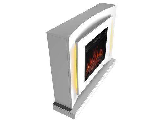 Камино комплект ArtiFlame Lucca AF23S белый с LED подсветкой, обогревом и звуком горения огня