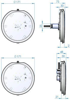 AstralPool Anthracite Grey Flexi V1 RGB светодиодный прожектор для бассейна 22W, антрацит накладка, многоцветный свет