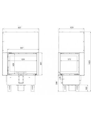 Каминная топка Defro Home INTRA SM BP G Mini (черный шамот)