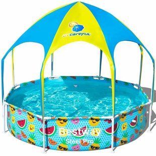Детский каркасный бассейн Bestway 56432 (244х51 см) с тентом