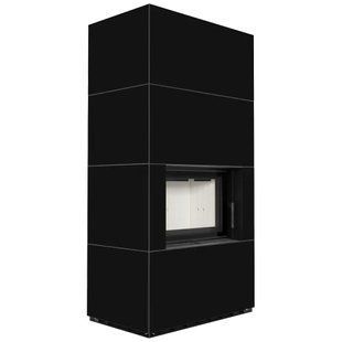 Камин Kratki FLOKI BOX 8 kW &Oslash; 160 в корпусе с керамогранита NERO ASSOLUTO