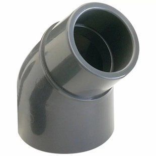 Коліно клейове 45&deg; ПВХ Hidroten 1001743, редукційне, d40x40x32 мм