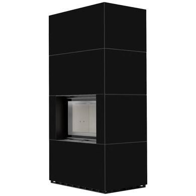 Камін Kratki FLOKI BOX 8 kW &Oslash; 160 в обудові з керамограніту NERO ASSOLUTO