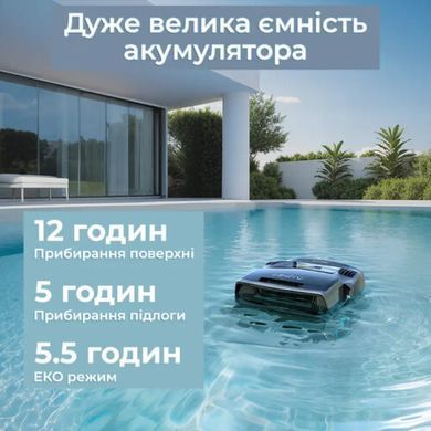Робот пилосос для басейну гусеничний, акумуляторний AIPER Scuba X1 PRO MAX (дно, стіни, ватерлінія, водна поверхня) до 300 м2