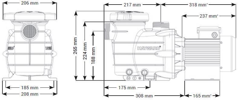 Насос Hayward Power Flo II 14 м3г, 220В, 0,75кВТ