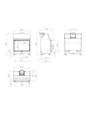 Камінна топка Hitze KARO54x39.S