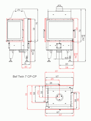 Камінна топка BeF TWIN 7 CP-CP