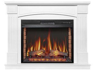 Каминокомплект ArtiFlame Boston AF28S белый с обогревом и звуком горения огня