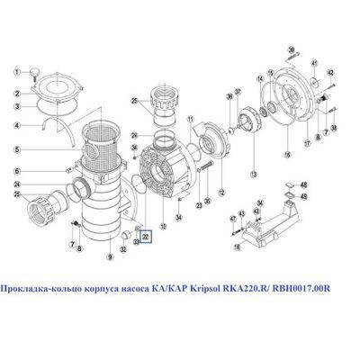 Прокладка-кільце корпусу насоса КА/КАР Kripsol RKA220.R/RBH0017.00R