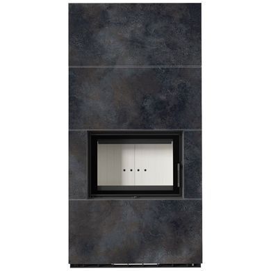 Камін Kratki FLOKI BOX 8 kW &Oslash; 160 в обудові з керамограніту OSSIDO NERO