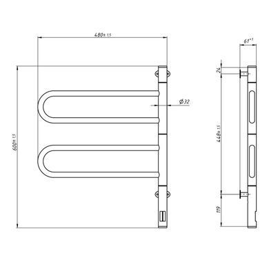 Полотенцесушитель Fouette 480х600 Sensor с таймером, белый