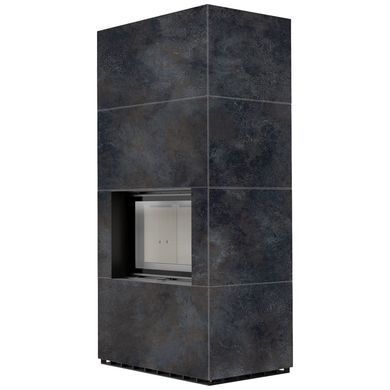 Камін Kratki FLOKI BOX 8 kW &Oslash; 160 в обудові з керамограніту OSSIDO NERO