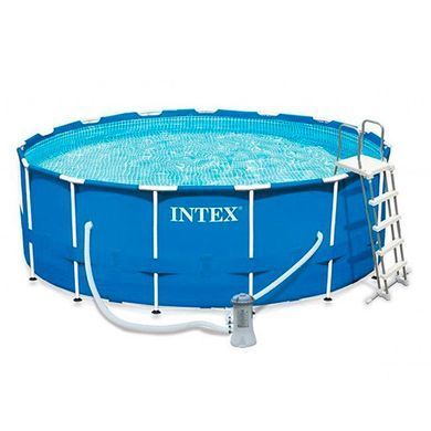 БАССЕЙН КАРКАСНЫЙ INTEX, 457X122 СМ (ФИЛЬТР-НАСОС, ЛЕСТНИЦА, ТЕНТ)