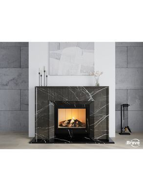 Каминная облицовка Браво Денвер материал Pietra Grey + Nero Marquina