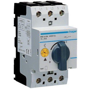 Автоматический выключатель Hager MM512N для защиты двигателя, 16-20 А
