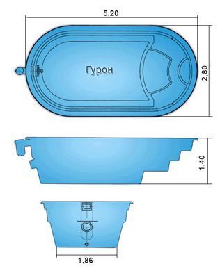 Композитный Бассейн Гурон 5.2 м