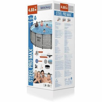 Каркасний басейн Bestway 5619E (488х122 см), з картриджним фільтром, драбиною та захисним тентом