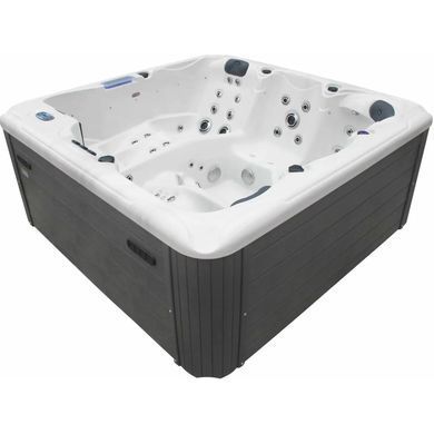 Гідромасажний басейн Aquajoy Santorini (220х220х95 см), Сріблясто-білий мармур