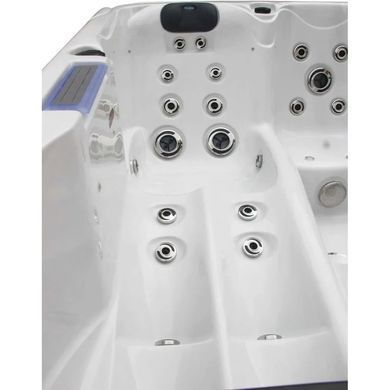 Гідромасажний басейн Aquajoy Santorini (220х220х95 см), Сріблясто-білий мармур
