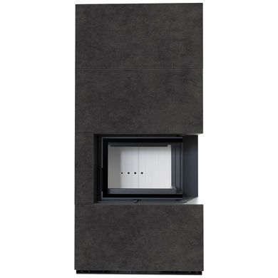 Камін Kratki FLOKI BOX правий 8 kW &Oslash; 160 в обудові з керамограніту FOKOS GRAFITE