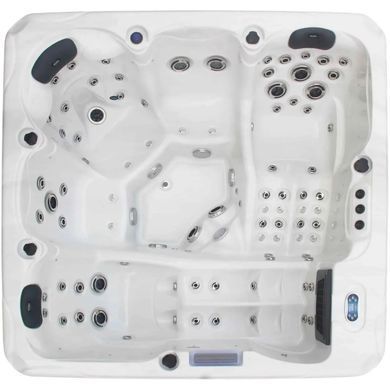Гідромасажний басейн Aquajoy Santorini (220х220х95 см), Сріблясто-білий мармур