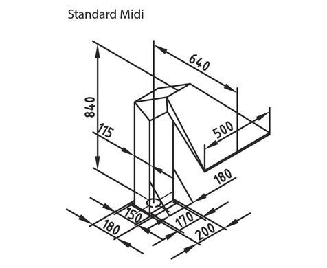 Водоспад Standard Midi, приєднувальний комплект 2,6 кВт, DS