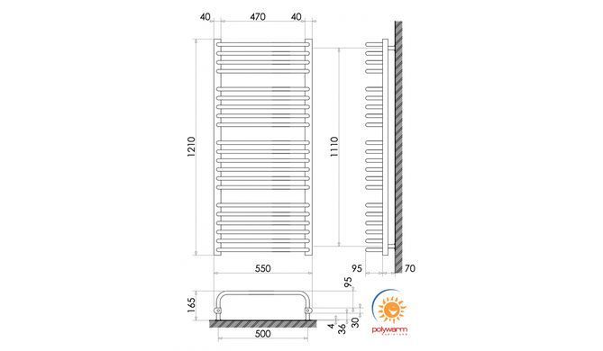 Радиатор отопления для ванной комнаты Polywarm WU21/55