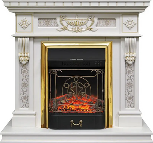 Каминокомплект Taurus Corsica STD белый шоколад костер Majestic Brass