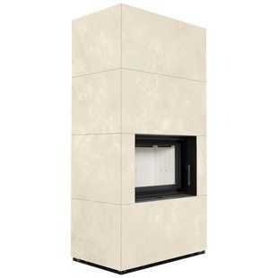 Камин Kratki FLOKI BOX 8 kW &Oslash; 160 в корпусе с керамогранита OXIDE BIANCO