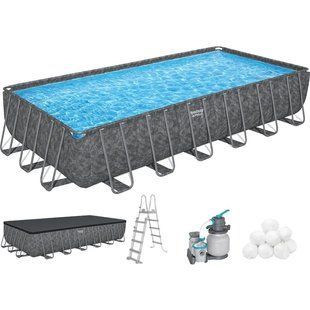 Каркасный бассейн Bestway Grey 561KG (732х366х132 см) с песочным фильтром, тентом и лестницей