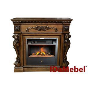 Каминокомплект IDaMebel Seville дубовый (1196x1120x356) с паровым камином Etna SF 05 с настоящим 3D эффектом пламени, обогревом, звуком и дровами.