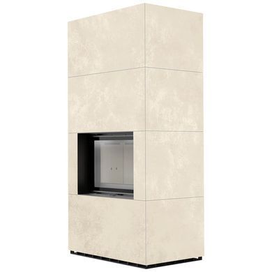 Камин Kratki FLOKI BOX 8 kW &Oslash; 160 в корпусе с керамогранита OXIDE BIANCO