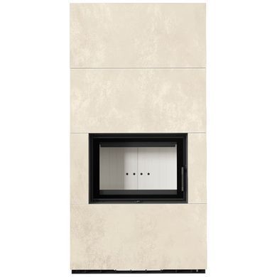 Камин Kratki FLOKI BOX 8 kW &Oslash; 160 в корпусе с керамогранита OXIDE BIANCO