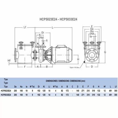 Насос Hayward HCP5033E24 (380 В, 27 м3/год, 3 HP)