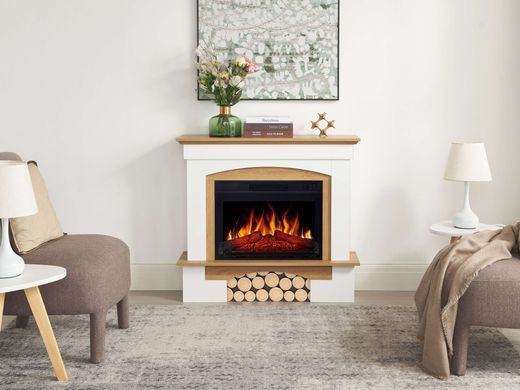 Електрокамін ArtiFlame Woodley AF23S білий/дуб натуральний