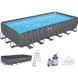 Каркасный бассейн Bestway Grey 561KG (732х366х132 см) с песочным фильтром, тентом и лестницей