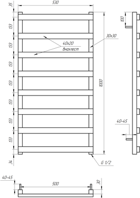 Електрична сушка для рушників Genesis-Aqua Basis 120x53 см