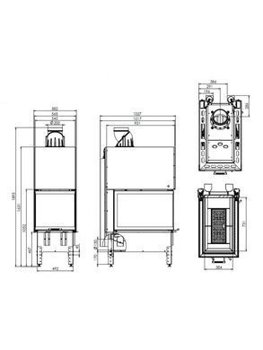 Каминная топка Hitze TRINITY TRI54X80X53