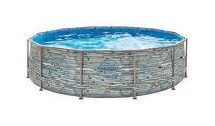 Басейн каркасний 4.88х1.22 м без фільтру, AZURO SWING Stone design 3EXB0602
