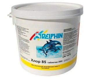 Длительный хлор в таблетках Delphin 85 для бассейнов (5 кг).