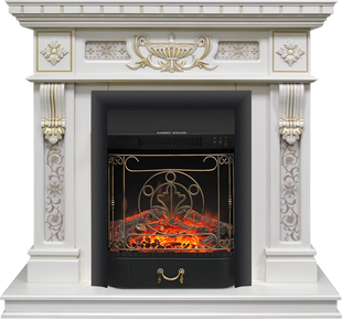 Каминокомплект Taurus Corsica STD универсальный белый шоколад костер Majestic black
