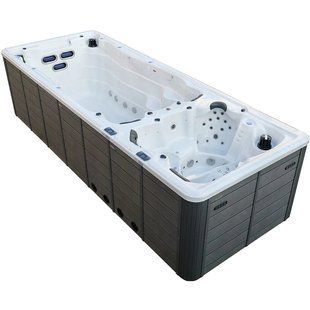 Плавальний СПА-басейн Aquajoy Equilibrium (580х220х150 см), Сріблясто-білий мармур