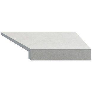 Угловой Г-образный элемент бортовой плитки Aquaviva Granito Light Gray, 595x345x50(20) мм (правый/45&deg;)