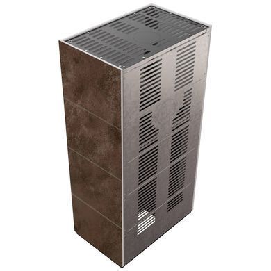 Камін Kratki FLOKI BOX 8 kW &Oslash; 160 в обудові з керамограніту OXIDE MORO