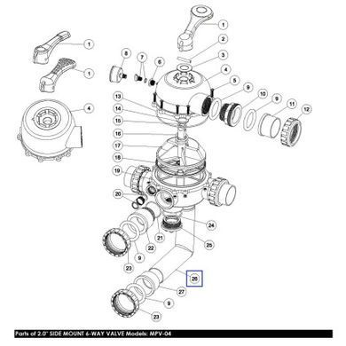 Труба вентиля Emaux 2.0" Г-образная 183mm 01013118