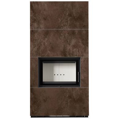 Камін Kratki FLOKI BOX 8 kW &Oslash; 160 в обудові з керамограніту OXIDE MORO