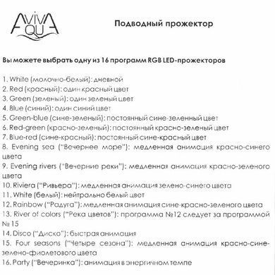 Прожектор светодиодный Aquaviva HT201S 252LED 18 Вт RGB (AISI-316) + закладная